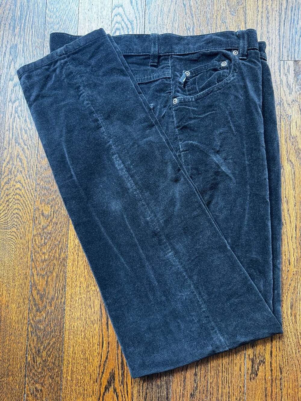 VINTAGE ‘00s Y2K Mossimo Gene 32x31 BLACK VELVET PANTS GOTH PUNK ROCK GLAM